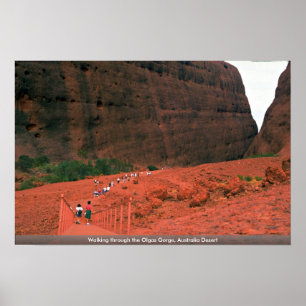 Walking through the Olgas Gorge, Australia Desert Poster