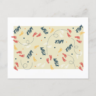 Walking Together: Adventure Footprint Pattern Postcard