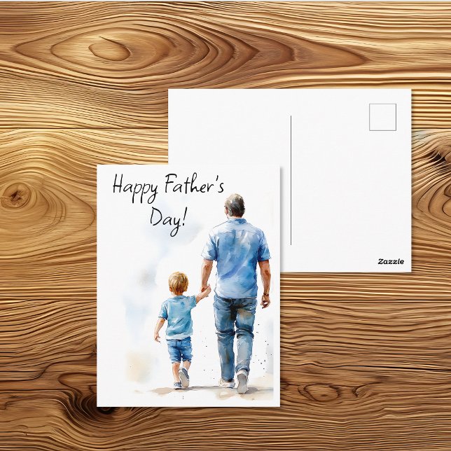 Walking Together Father's Day Postcard (Creator Uploaded)