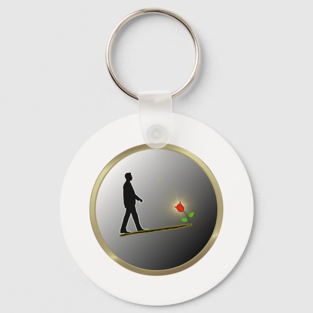 Walking Towards Hope Minimalist Silhouette Key Ring (Front)