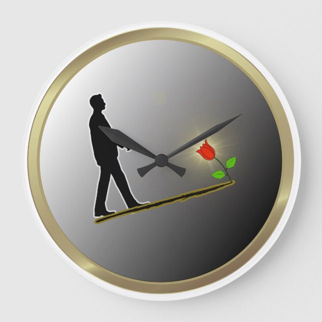 Walking Towards Hope Minimalist Silhouette Large Clock (Front)