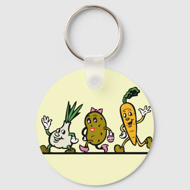 Walking Veggies! Key Ring (Front)