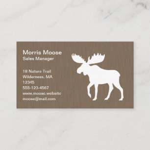 Walking White Moose Silhouette   Wildlife Animal Business Card