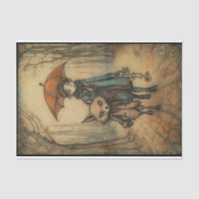 Walking with a Fox Tissue Paper (Front)