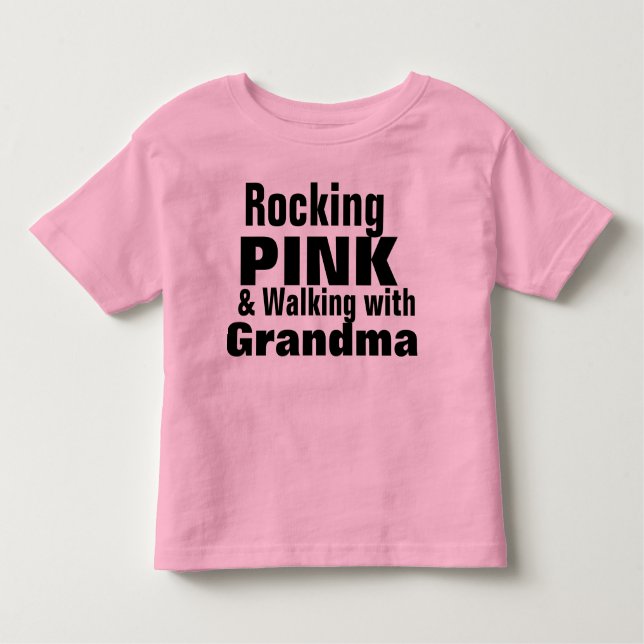 Walking With Grandma Breast Cancer Shirt (Front)