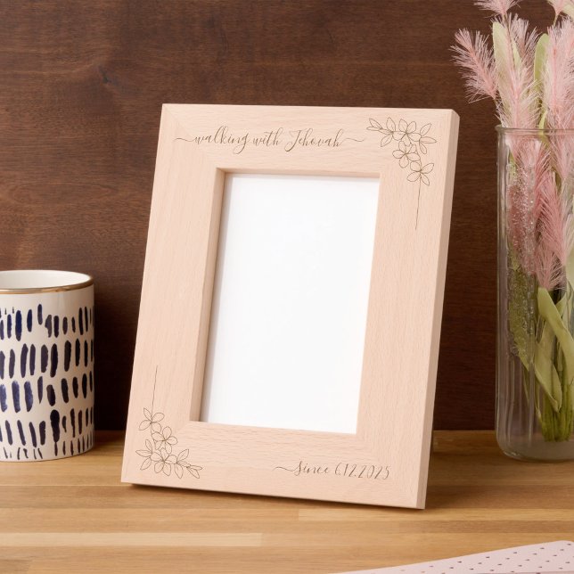Walking with Jehovah Since 20xx Floral Script Etched Frames (Creator Uploaded)