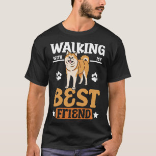 Walking with my best friend Akita T-Shirt