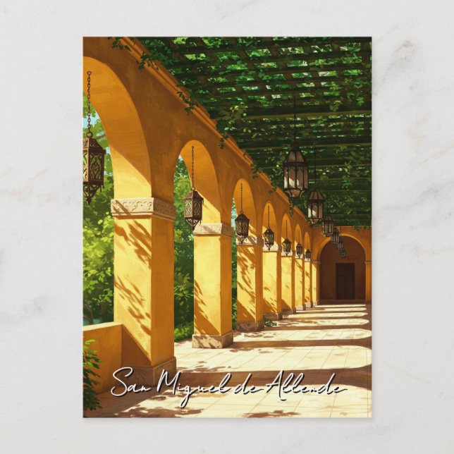 Walkway in San Miguel de Allende Mexico Travel Postcard (Front)