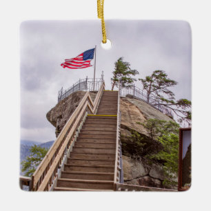 Walkway to Chimney Rock Ceramic Ornament