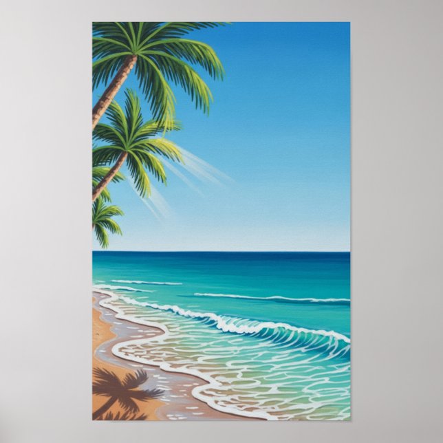 Wall art. Blue sea beach. Poster (Front)