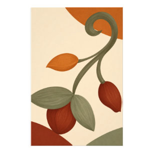 Wall Art, Botanical terracotta sage green  Photo Print