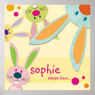 WALL ART :: bunny - peek-a-boo 1