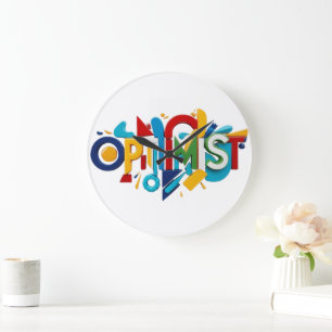 Wall Art Decor Clocks Optimist Gift colourful