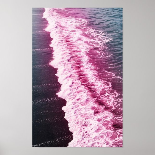 Wall art. Pink wave. Poster (Front)