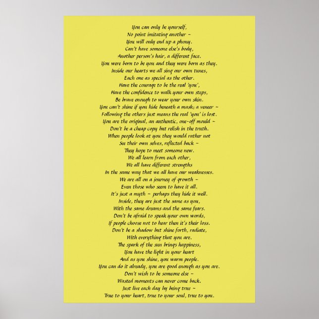 Wall Art Poem to Encourage Self-Worth (Front)