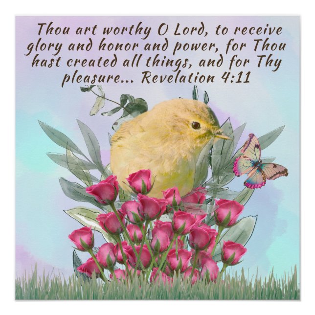 Wall art poster nature scenery and bible verse (Front)