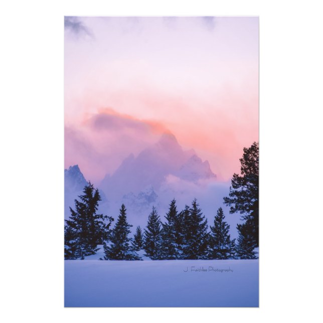 Wall Art Teton Winter Sunrise Print (Front)
