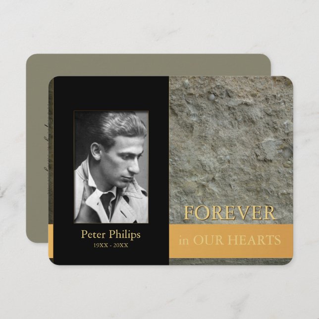 Wall Black Photo Frame Memorial Service Inv Invitation (Front/Back)