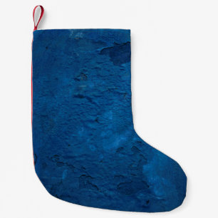 Wall blue grunge ancient pattern small christmas stocking