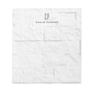 Wall Bricks Modern Monogram Professional Plain Notepad