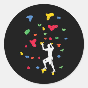 Wall Climbing Bouldering Rock Climber Women Girls  Classic Round Sticker