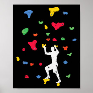 Wall Climbing Bouldering Rock Climber Women Girls Poster