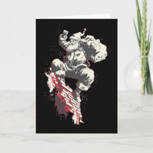 Wall Climbing Christmas Costume With Santa Claus  Card