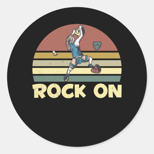 Wall Climbing Girl Indoor Bouldering Woman Classic Round Sticker (Front)