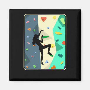 Wall Climbing Girl Indoor Bouldering Woman Magnet