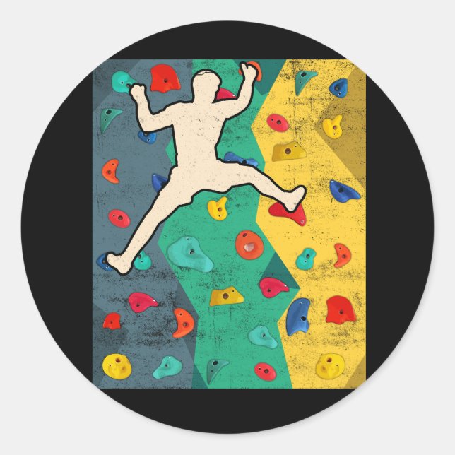 Wall Climbing Indoor Rock Climbers Action Sports A Classic Round Sticker (Front)