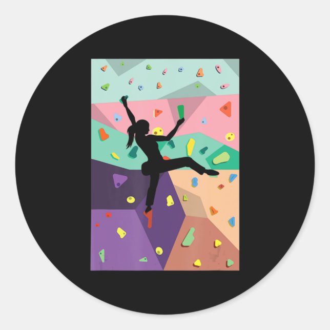 Wall Climbing Indoor Rock Climbers Action Sports A Classic Round Sticker (Front)