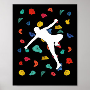 Wall Climbing Indoor Rock Climbers Action Sports Poster