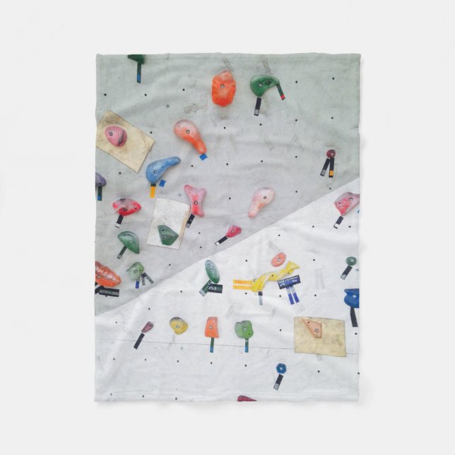 Wall climbing indoor wall fleece blanket (Front)