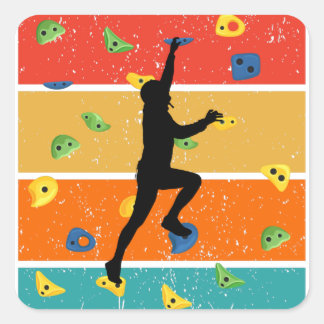 Wall Climbing Rock Climbing Bouldering Square Sticker