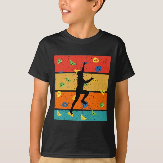 Wall Climbing Rock Climbing Bouldering T-Shirt (Front)