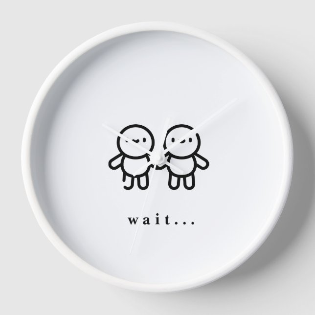 Wall Clock, 10" Round Natural Wood Frame Clock (Front)