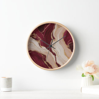 Wall Clock, 10" Round Natural Wood Frame Clock