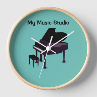 Wall Clock, 10" Round Natural Wood Frame Clock