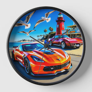 Wall Clock, 10" Round Natural Wood Frame Clock