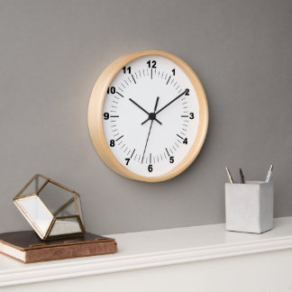 Wall Clock, 10" Round Natural Wood Frame Clock