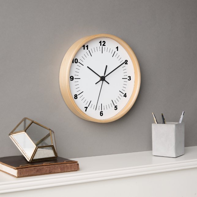 Wall Clock, 10" Round Natural Wood Frame Clock (Office)