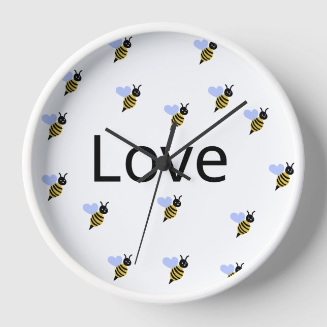 Wall Clock, 10" Round Natural Wood Frame Clock (Front)