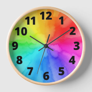 Wall Clock, 10" Round Natural Wood Frame Clock