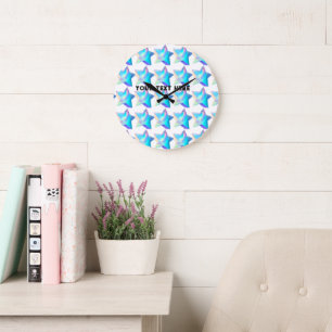 Wall Clock 10 Round White Wooden Frame Black Hand