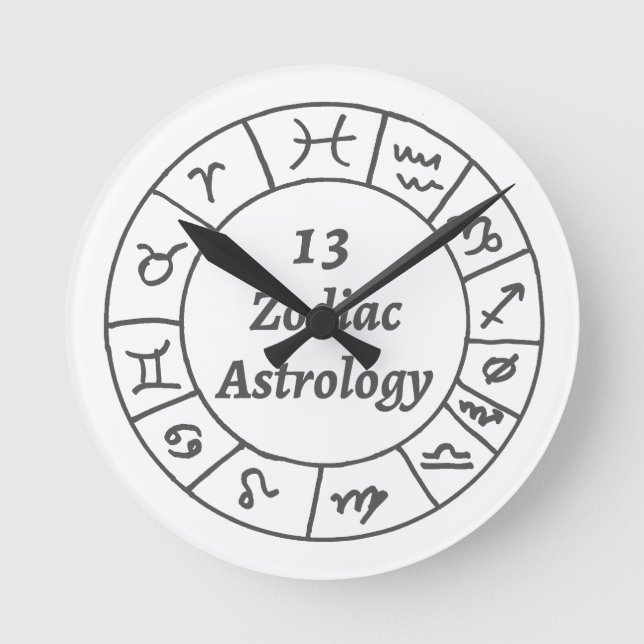 Wall Clock 13 Zodiac Astrology (Front)
