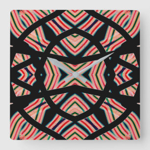Wall Clock, A colourful classic design  Square Wal Clock