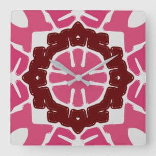 Wall Clock, A cute colourful classic design   Squa Square Wall Clock