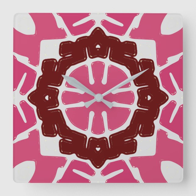 Wall Clock, A cute colourful classic design   Squa Square Wall Clock (Front)