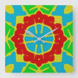 Wall Clock, A cute colourful classic design Square Wall Clock