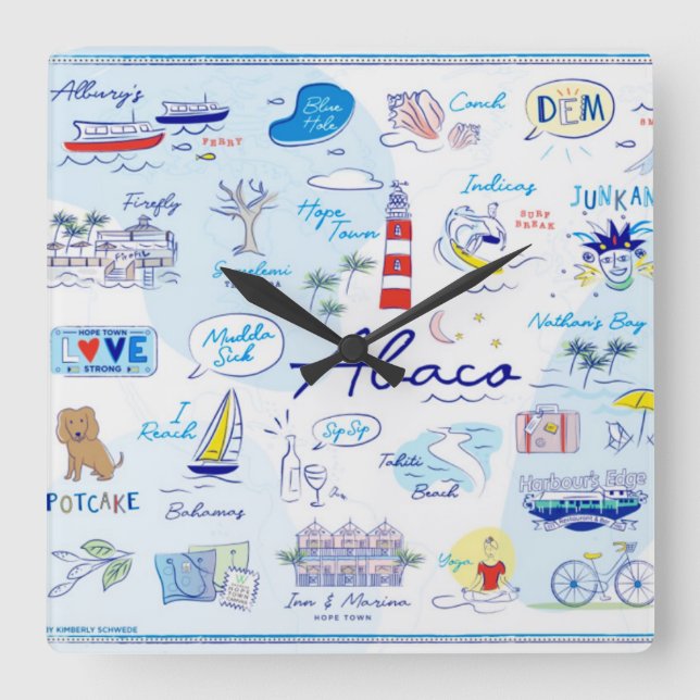 Wall Clock- ABC's of Hope Town Square Wall Clock (Front)